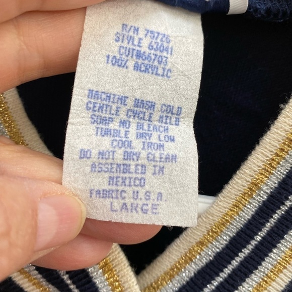 Teddi Vintage 1980’s Navy Blue Cardigan Large - Picture 5 of 6